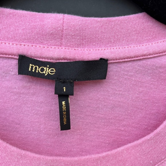 Maje Ladies Pink Roar Tiger Graphic Tee shirt-S - Picture 3 of 7